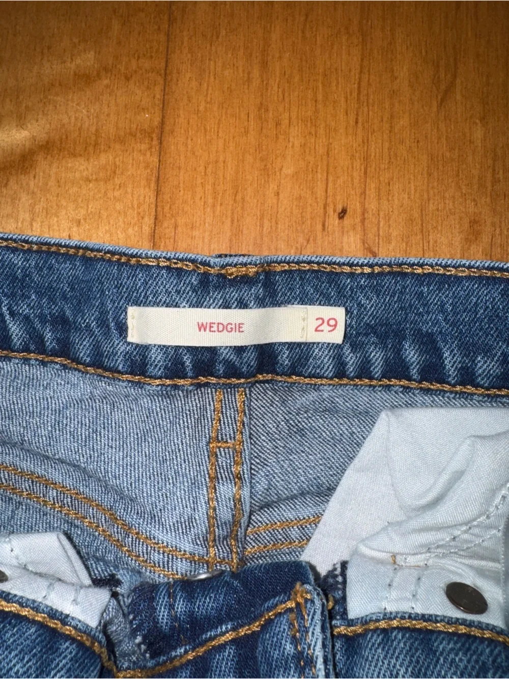 Levi’s Wedgie Full Length Ripped Jeans Cotton Medium Wash High Waist Straight - Picture 7 of 11